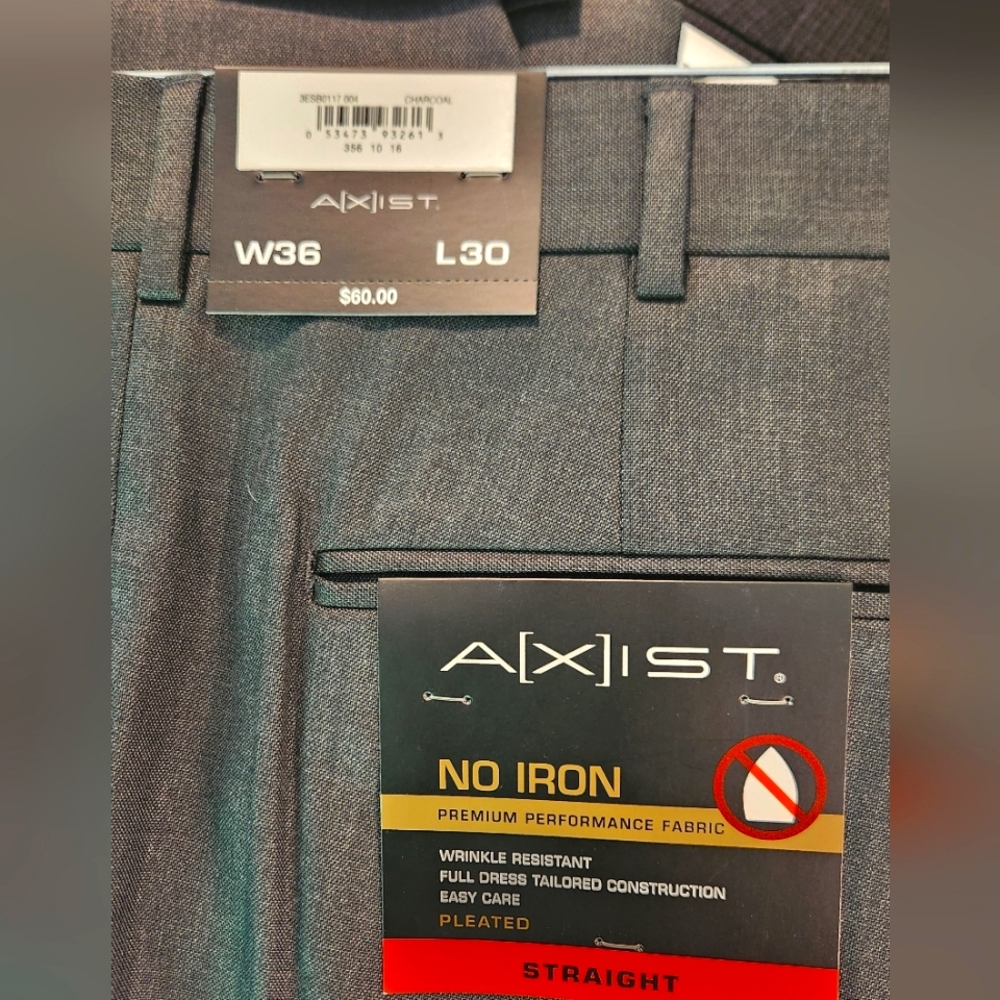NEW PRICE: WT: AXIST No Iron Charcoal Dress Pants 36x30
